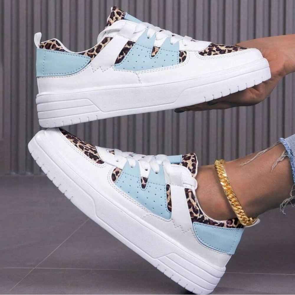 Women's Leopard Print Casual Athletic Sneakers